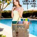 Fammart Mesh Beach Bag, Large Beach Tote with Zipper Pocket, Toys Pool Bag for Family Travel Vacation Cruise Essentials