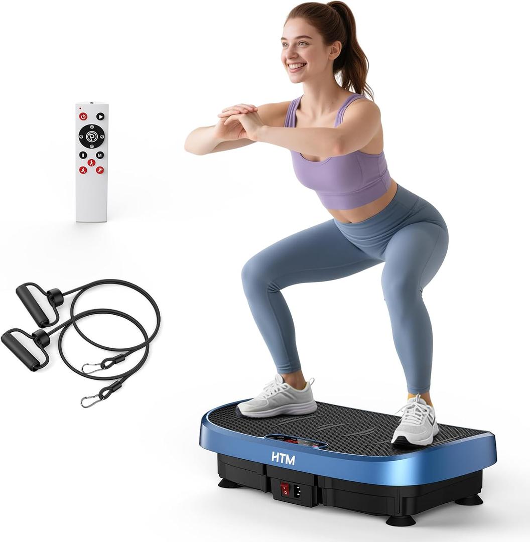 Vibration Plate Exercise Machine - 330lbs Weight Capacity, 120 Speed Levels, 5 Program Modes - Full Body Workout for Home Fitness, Toning & Wellness, LED Display, Low Noise Motor (Blue)