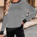 Dokotoo Women's Crewneck Cute Sweaters 2024 Striped Colorblock Fall Winter Knitted Pullover Tops (Medium, White)