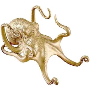 Octopus Mobile Phone Holder, Multifunctional Octopus Holder Phone Stand Pen Holder Octopus Statue Animal Sculpture Collectibles Desk Decor Ornaments (Gold)