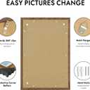 Hongkee 20x30 Frame, Rustic Brown Wood Style - Display Posters 16 x 24 with Mat or 20x30 without Mat, Wall Mounting Horizontal and Vertical, 1 Pack