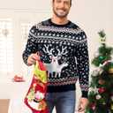 Ugly Christmas Sweaters for Women Men Kids 2024 Family Matching Christmas Sweater Funny Xmas Holiday Knit Pullover (Black)