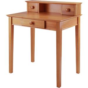 Winsome Studio Writing Desk with 3 Drawers in Honey, Classic Small Home Office Computer Table, Sturdy Furniture for Bedroom, Living Room, Compact & Convenient for Small Spaces