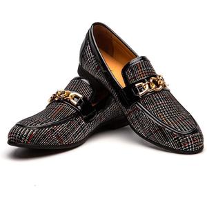 JITAI Mens Leather Shoes Pattern Printing Men's Dress Loafer Shoes Slip-on Casual Loafer Smoking Slipper, size 10,5