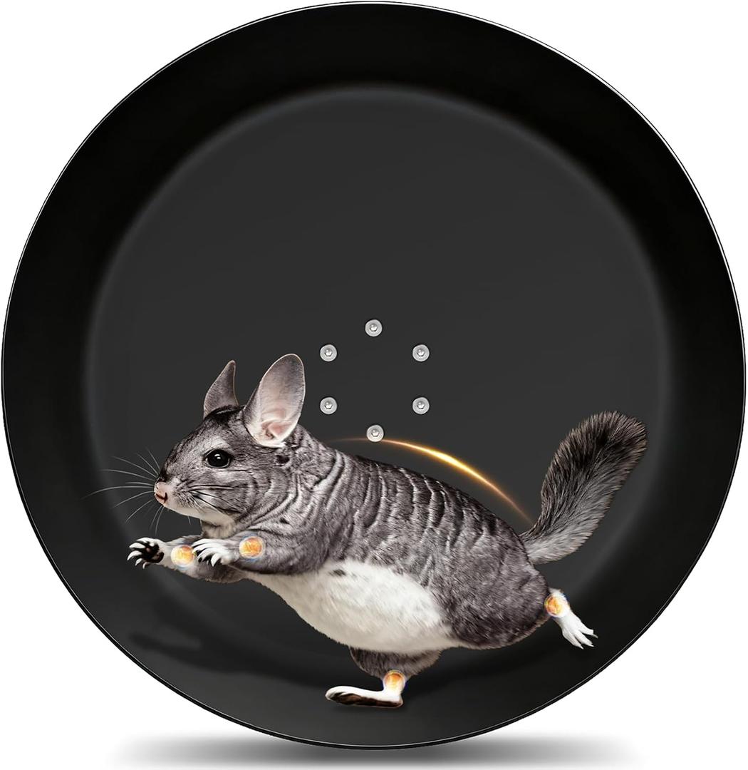 Enhanced 15" Aluminum Alloy Exercise Wheel for Chinchillas, Ultra-Quiet Noiseless Running Wheel with Wide Track for Hamsters, Hedgehogs, Squirrels and Other Small Pets, Durable Easy-Clean Design