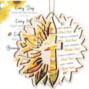 Leinuosen Sunflower Christian Ornament for Women 2026 First Holy Communion Gift Sunflower Religious Gifts Bible Verse Jesus Inspirational Faith Baptism Decorations for Female Coworker Friends