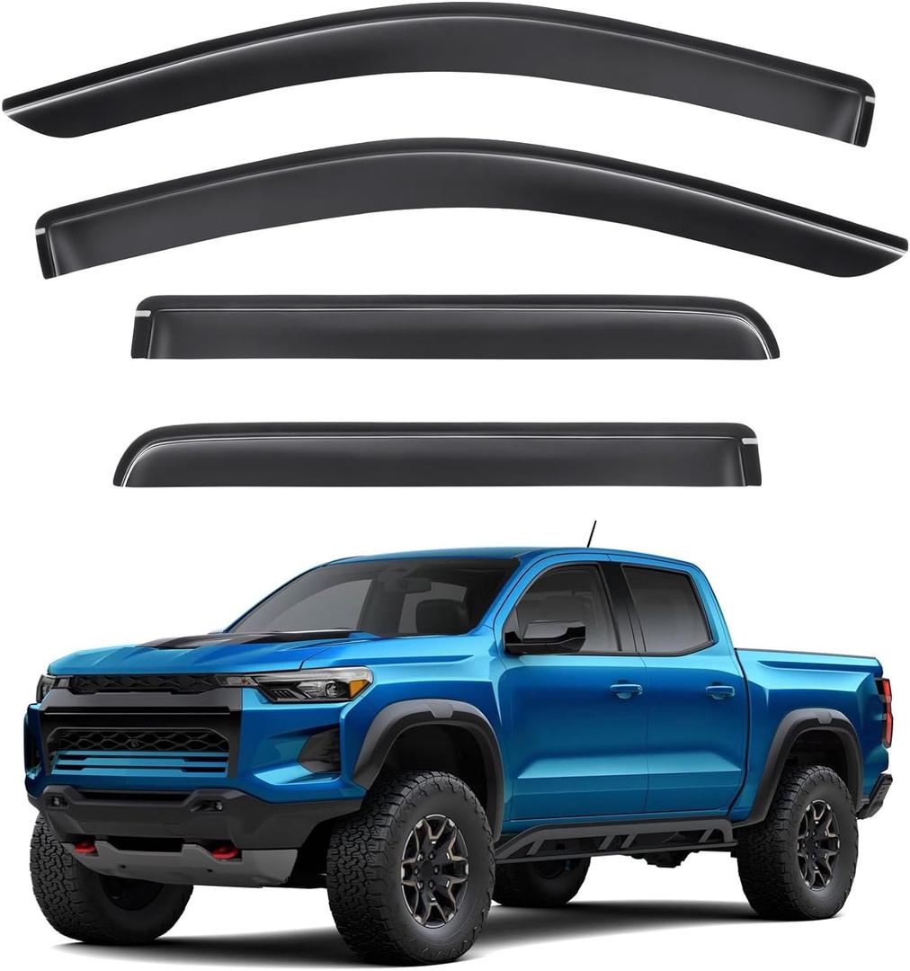 Tape-On Rain Guards for Chevy Colorado/GMC Canyon 2023 2024 2025, Window Visors Side Window Deflectors Compatible with Chevrolet Colorado/GMC Canyon Accessories (4pcs)