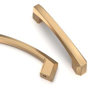 Asidrama Pack of 10 3 Inch(76mm) Champagne Bronze Kitchen Cabinet Handles, Brushed Brass Cabinet Pulls Kitchen Gold Cabinet Hardware for Cupboard Drawer Pulls
