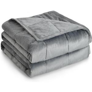 Topblan Weighted Blanket Twin Size 12lbs, Adult Weighted Blankets with Soft Warm Fabric for Sleeping and Calming, Adult Heavy Blanket for Sofa Bed, Grey, 48 x 72 inches (48" x 72" 12LBS, Dark Grey)