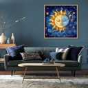 2 x VividMeng Moon Diamond Art Kits for Adults,Sun Diamond Painting Kit for Adults,DIY Full Drill Diamond Painting Moon Gem Art and Crafts 13.78x13.78inch (HDP0029-35x35)