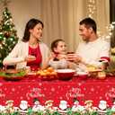 Tiamon 60 x 104 Inch Christmas Tablecloth for Rectangle Table, Fabric Washable Water Proof Table Cover Snowman Red Santa Claus Cover Decorations for Xmas Winter Holiday Dinner Party Supplies (59.8" x 83.9" (Rectangular))