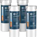 Crystala Filters XWF Water Filter, Compatible with GE XWF Refrigerator Water Filter, 4 Pack (Not XWFE)