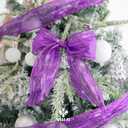 MEEDEE Purple Metallic Wired Ribbon 2.5 Inch Metallic Trim Crinkle Wired Ribbons Purple Ribbon for Gift Wrapping, Christmas Tree, Wreath Supplies, Large Bow Making (10 Yards) (Puprle)