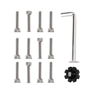12-Pack Fuel Wheel Center Cap Screws with Adapter Tool for XD Series Replacement Screws 1079L145,1079L170,1079L121,1079L140(Including Spare gaskets)