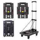 HBFBDRCT Folding Hand Truck Dolly, 330Lb Trolley Cart with 5 Brake Silent Wheel, Platform Cart, Car Seat Dolly for Airport for Luggage, Moving, Travel, Shopping & Office Use