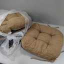 Chair Cushions for Dining Chairs, Non-Slip Backing, 15.5" x 15.5" x 4", Set of 4, Indoor Memory Foam Kitchen Chair Pads Ergonomic Seat Cushion with Ties (Brown)