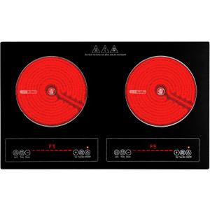 2 Burner Electric Cooktop,110V 2500W Electric Stove Top with Touch Control,9 Heating Level,Timer & Kid Safety 2 burner cooktop.