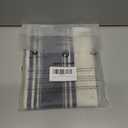 Vertical Striped Pattern Dark Blue Linen Valance for Windows, Farmhouse Geo Rod Pocket Short Curtains Valance for Kitchen Cafe Living Room Bathroom 54" x 18" Navy