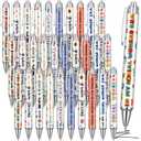 Motipuns 50 Pcs Social Worker Appreciation Gifts Bulk Cute Social Work Month Gifts Pens Holiday Party Favors Retractable Black Ink Pen for Women Writing Stationery School Office Holiday Supplies