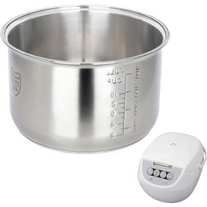 Rice Cooker 5.5 Cupr Inner Pot Compatible with Tiger JBV-A10U Only,304 Stainless Steel,Easy to Clean and Dishwasher Safe