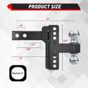 TYT Adjustable Truck Trailer Hitch for 2 inch Receiver, 6" Drop/Rise Tow Hitch with Dual Balls (2" & 2-5/16"),Includes Two Pin Locks & Hitch Tightener