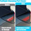 Jaronx Compatible with Tesla Charging Port Cover for Model 3 Highland 2024-2025, Rear Left Taillight Charge Door Cover Reflector for Tesla 3 Refresh Model, Charging Port Door Replacement 1715104-00-A