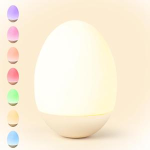 Egg Night Light for Nursery: Baby Night Lights Tap Lamp Stepless Dimming with Warm White and 7 RGB Colors Rechargeable Portable for Infant and Kids Bedroom Breastfeeding Sleep Aid