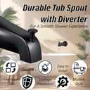 Bathtub Faucet,Tub Spout with Pull Down Diverter,Bath Tub Faucet,Matte Black Tub Spout,Compatible with Bathroom/Bathtub Faucet,Fits 1/2" Copper Water Tube(5/8 inch Dia),with 5/32" Hex Wrench
