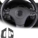 Soft Carbon Fiber Car Steering Wheel Button Stickers Cover Interior Switch Button Decoration Trim For Chevrolet Corvette C6 2005-2013 Car Steering Wheel Panel Protection Sticker (Black)