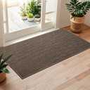 LEKEEPGO Door Mat 24"x47", Non Slip Door Mat Indoor Entrance, Rubber Backing Front Indoor Doormat Washable Absorbent Low-Profile Entryway Entry Resist Dirt Inside Door Mats, Brown (1'11" x 3'11" (Rectangular), Coffee)