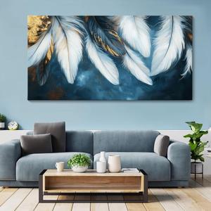 Blue and Gold Canvas Wall Art - Forest Bedroom Wall Art - Tree Wall Pictures for Living Room, Office, or Bedroom - Nature Landscape Canvas Decor Framed Painting 20x40 IN