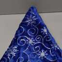 Blue Plush Christmas Tree Skirt 36 inches Fur Christmas Tree Skirt with Silver Sequin Snowflakes Xmas Tree Skirt Mat for New Year Christmas Holiday Decorations - 78cm