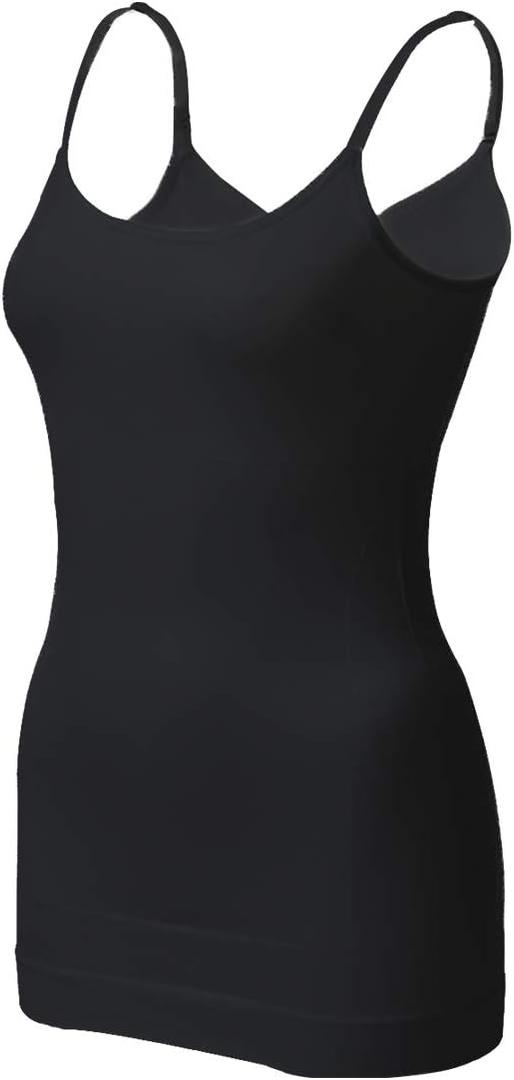 EUYZOU Women's Tummy Control Shapewear Tank Tops - Seamless Body Shaper Compression Top (Black, XL)
