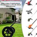String Trimmer Wheel Attachment, 20" Adjustable Height String Trimmer Support Wheel w 0.98-1.34" Shaft Tube for Gas String Electric Brushcutter, 8" Widen Lawn Roller