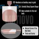 French Tip Toe Nail Tips Press on, Sharp Square Pre-Designed Soft Gel False Toenail Extension, BROWN PINK Pre-applied Tip Primer & Base Coat, Full Cover Acrylic for DIY x 15 Sizes 240 pcs