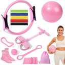 Pilates Kit 14 Pcs, Pilates Essentials Kit for Women, Pilates Equipment for Home with Yoga Circle Ball Ring, 5 Resistance Bands,Pedal Puller Resistance Band,Anti-Slip Socks for Starter Set Accessories