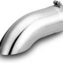 LCGP Turn Down Exhaust Tip 5" Inlet,5" Inside Diameter Inlet, 15 Length Stainless Steel Bolt-On Exhaust Pipe Black Powder Coated Stainless Steel