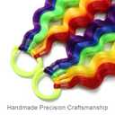 Rainbow Hair Extensions Tie in Curly Ponytail Extension Wavy Colorful Crazy Hair Pride Day Accessories for Fun DIY Festival Wacky Rave Colored Braids 18 inch 2 Packs