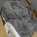 Heated Blanket Electric Throw 50''X60''Fluffy Ultra Soft Electric Blanket with 3D Stylish Design, 240g Plus 200g Sherpa, 5 Heating Levels and 4 Hours Auto Off, Machine Washable, Gray