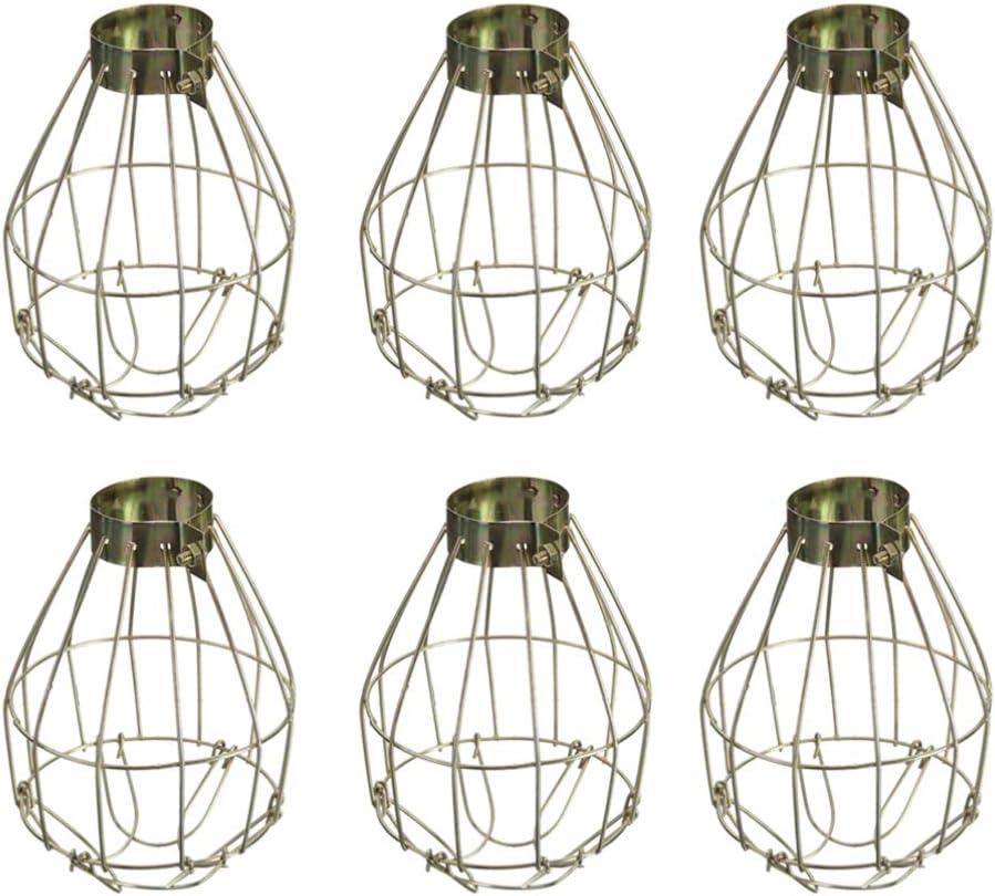 6pcs Vintage Metal Bulb Guard Cage Lampshade Light Cage Adjustable Industrial Clamp Hanging Industrial Lamp Covers for Home Bar Pendant