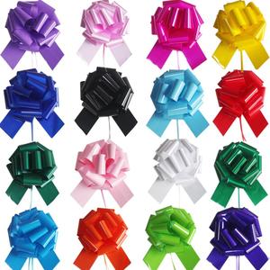 16Pcs Large Pull Bows,6 Inches Large Gift Bows,Pull Bows for Gift Wrapping Gift Baskets,Birthday Parties,Bouquet,and Other Gift Decorations (16 Color)