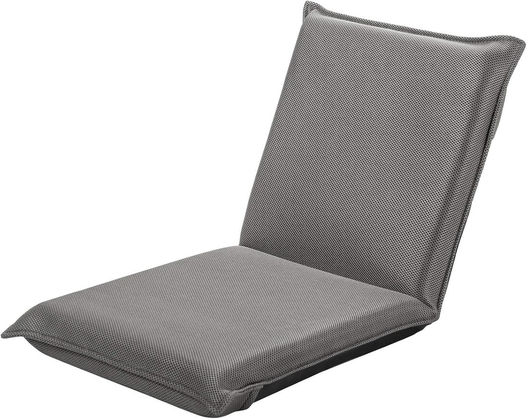 Giantex Floor Chair with Back Support, 6 Adjustable Position, Gaming Chair Floor, Padded Sleeper Bed for Video Gaming Meditation Reading Watching TV, Grey