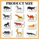 Soulchen 60 Jungle Animals Birthday Party Decorations Animal Figurines Cake Toppers with 60 Mini DIY Paper Hats 60 Bows for Safari Cake Decorations Wild Zoo Themed Party Decoration