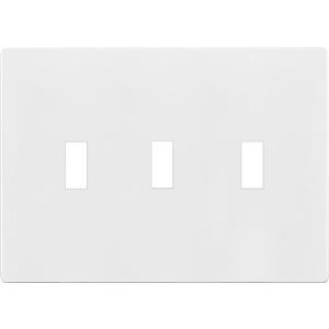 ENERLITES Screwless Triple Toggle Switch Wall Plate, Child Safe Light Switch Cover, Standard Size 3-Gang 4.68" x 6.53", Unbreakable Polycarbonate Thermoplastic, UL Listed, SI8813-W, Glossy, White
