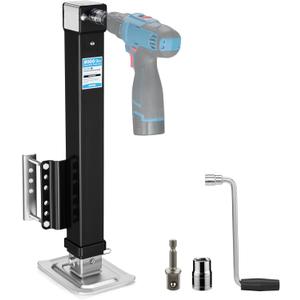 Kohree 8000 lbs Trailer Jack Heavy Duty, 20-24V Cordless Drill Compatible, Bolt on Trailer Jack for Yacht, Horse, Utility Trailers, Adjustable RV Tongue Jack with Drop Leg