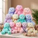 Civaner 12 Pcs Bunny Stuffed Animals Bulk 12.6 Inch Easter Plush Rabbit with Tie Colorful Bunny Plush Toys for Easter Basket Stuffers Valentines Birthday Gifts Baby Shower Wedding(Pastel Color)