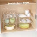 STARLATTA Acrylic Cabinet Organizer Shelf,4 Pcs Stackable Kitchen Counter Shelves,Spice Rack,Countertop Organizers,Clear Plastic Storage Organization for MakeupBathroom,Cupboard,Desk,Pantry