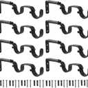 Heavy Duty Curtain Rod Brackets - Adjustable Double Rod Holders, 1 Inch (8 PCS, Black)
