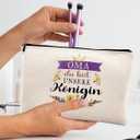 kdqua Oma Gifts Makeup Bag, Grandma Gifts for for Mother's Day from Grandkids Grandson Granddaughter, Grandmother Gift Cosmetic Bags Zipper Pouch Travel Organizer Toiletry Bag