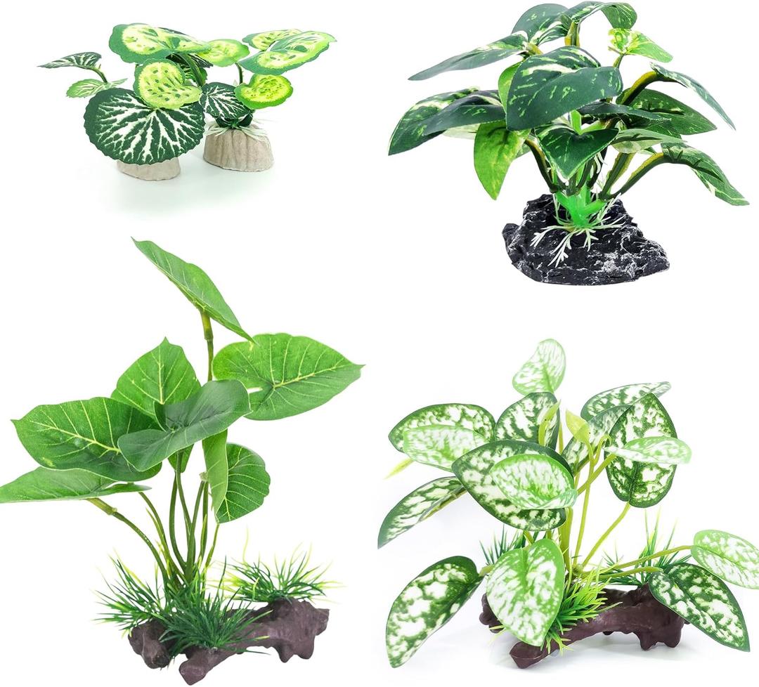 5PCS Artificial Fish Tank Plants Silk Aquarium Plants for Betta Fish